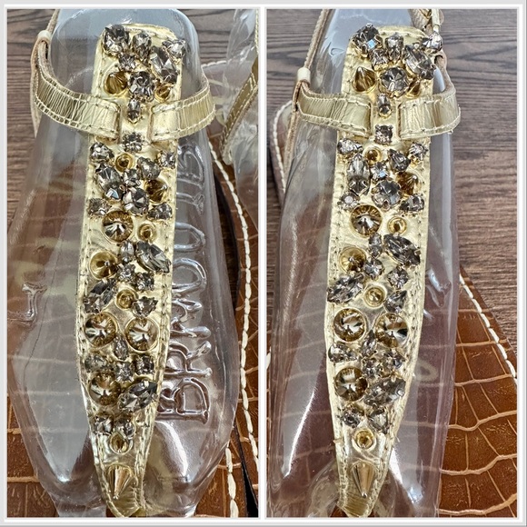 Sam Edelman Gwyneth Sandal Gold Size 7 - Picture 3 of 8